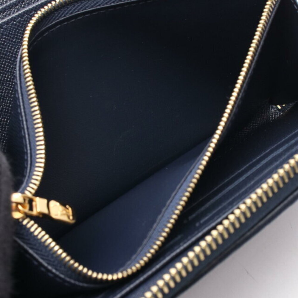 Louis Vuitton Zippy Wallet Jacquard Long Leather White Navy Blue - Picture 5 of 6